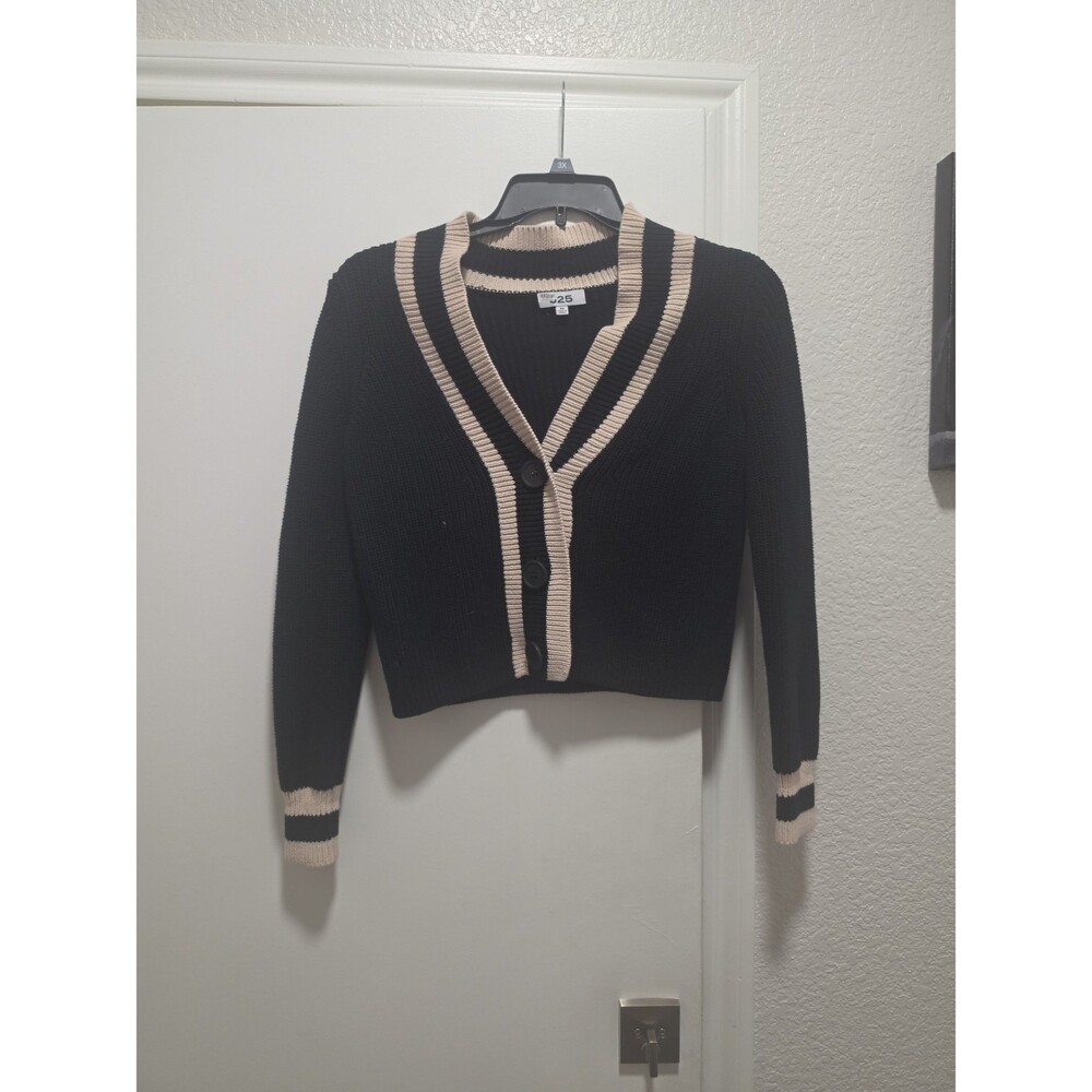 525 America Sporty Striped Varsity Cardigan Sz XS